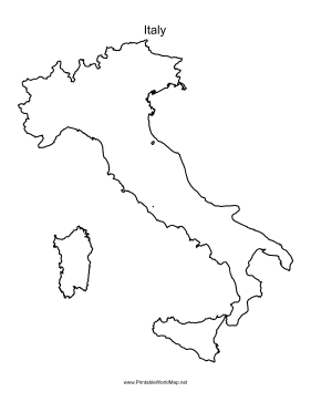 Italy Map Outline Printable