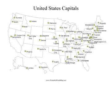 printable usa map with capitals
