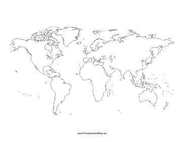 world map black and white blank