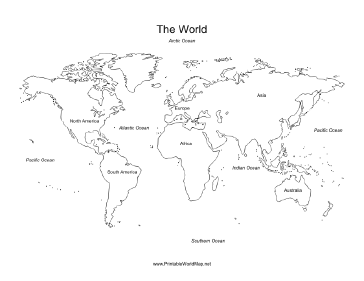 labeled map of the world continents