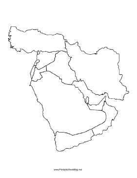 blank middle east map