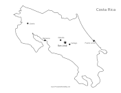 Costa Rica Major Cities